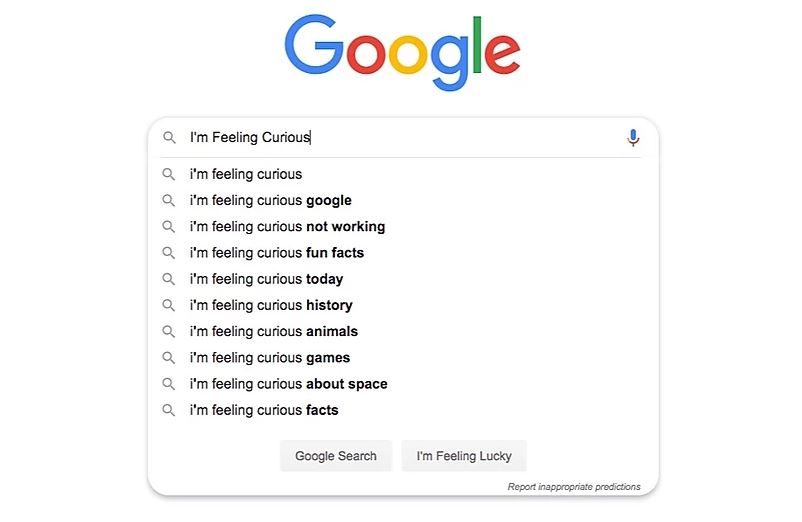 Google’s “I’m feeling curious” – Is It Gone?