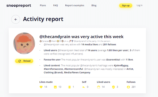 People Liked on Instagram