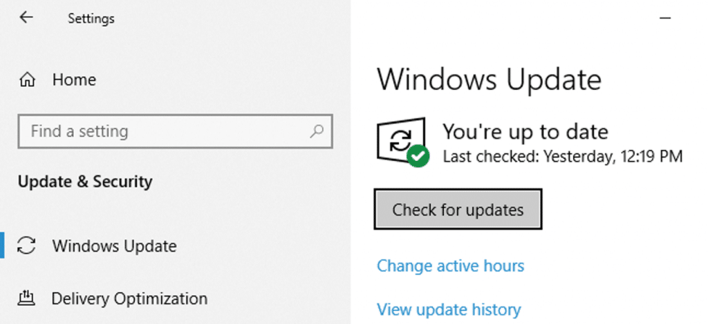 Check Windows Updates