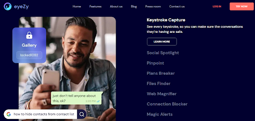 eyeZy iOS and Android App for Parental Tracking