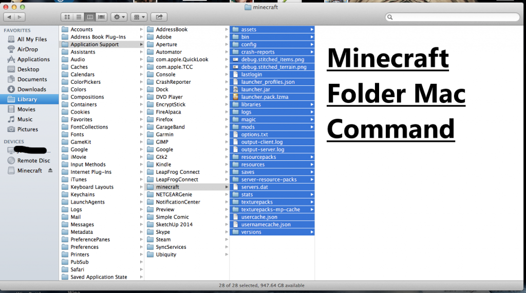 Minecraft Folder Mac Command